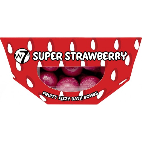 W7 COSMETICS FRUITY FIZZY BATH BOMBS (SUPER STRAWBERRY) 10X10GR