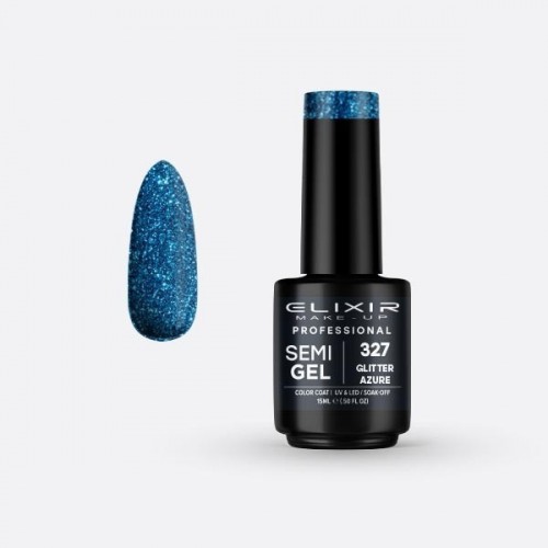 Elixir Make-Up Semi Gel 327 Glitter Azure 15ml