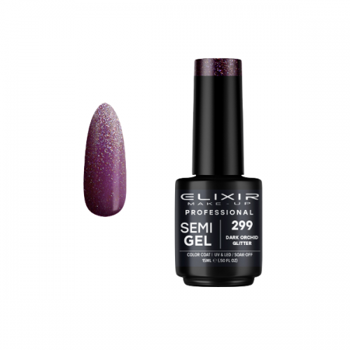 Elixir Make-Up Semi Gel 299 Dark Orchid Glitter 15ml