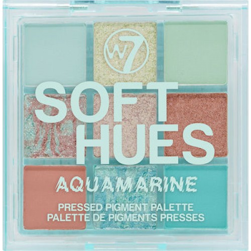 W7 Cosmetics Soft Hues Pressed Pigment Palette Aquamarine 8.1 gr