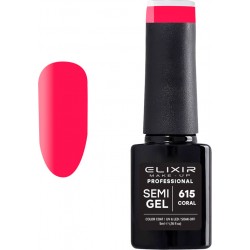 Elixir Ημιμόνιμο Βερνίκι Νυχιών Semi Gel 615 Coral 5ml