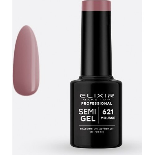 Elixir Ημιμόνιμο Βερνίκι Νυχιών Semi Gel 621 Mousse 5ml
