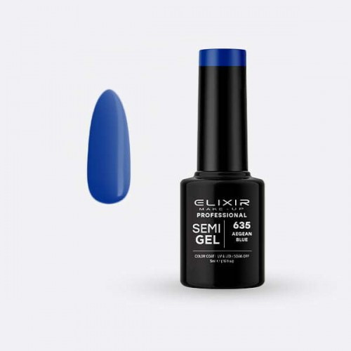 Elixir Make-Up Ημιμόνιμο Βερνίκι Νυχιών Semi Gel 635 Aegean Blue 5ml
