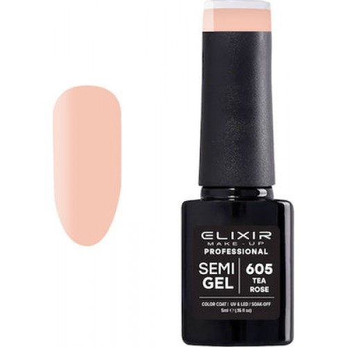 Elixir Ημιμόνιμο Βερνίκι Νυχιών Semi Gel 605 Tea Rose 5m
