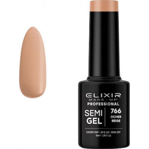 Elixir Make - Up Ημιμόνιμο Βερνίκι Νυχιών Semi Gel 766 Ocher Beige 5ml
