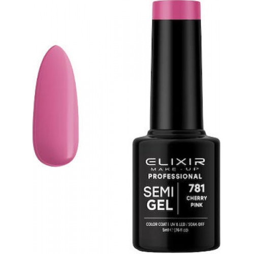 Elixir Make-Up Semi Gel Ημιμόνιμο Βερνίκι Νυχιών 781 Cherry Pink 5ml