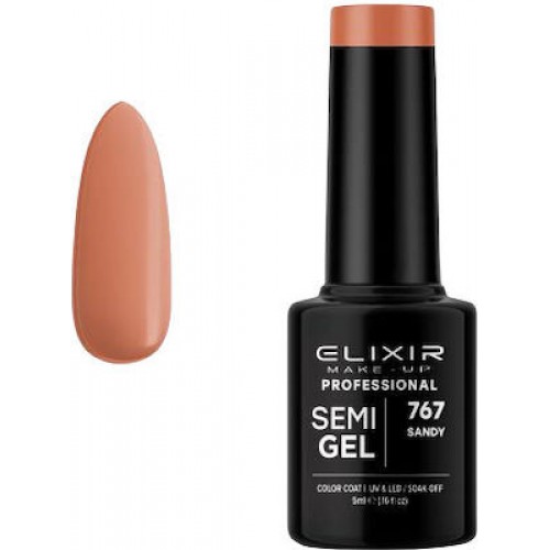 Elixir Ημιμόνιμο Βερνίκι Νυχιών Semi Gel Orange 767 5ml