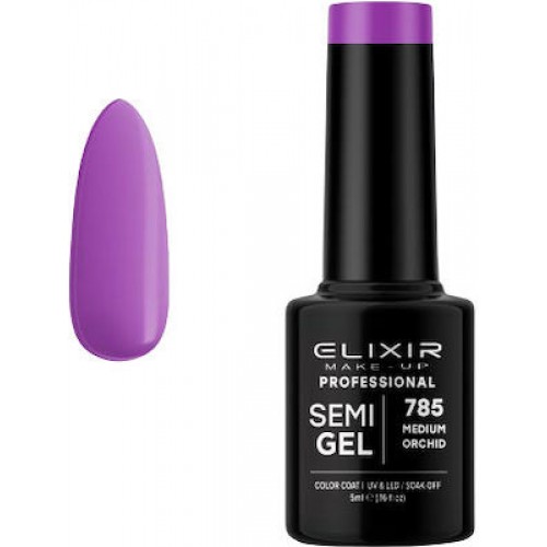 Elixir Make-Up Semi Gel Ημιμόνιμο Βερνίκι Νυχιών 785 Medium Orchid 5ml