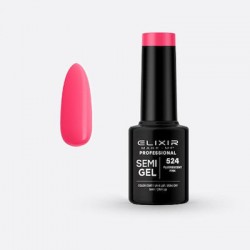 Elixir Make-Up Semi Gel Ημιμόνιμο Βερνίκι Νυχιών 524 Fluorescent Pink 5ml