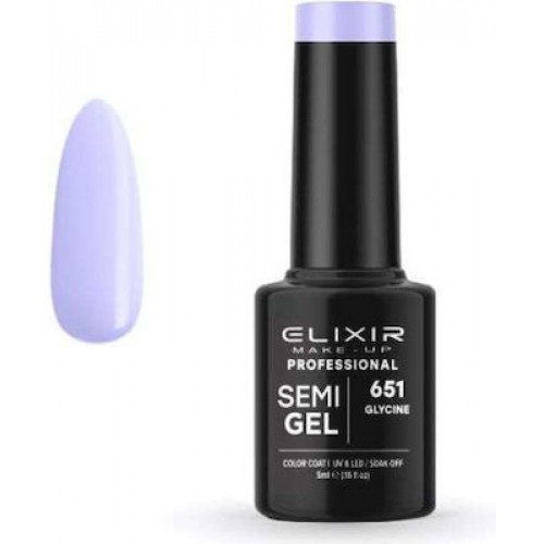 Elixir Make- Up Ημιμόνιμο Βερνίκι Νυχιών Semi Gel 651 Glycine 5ml
