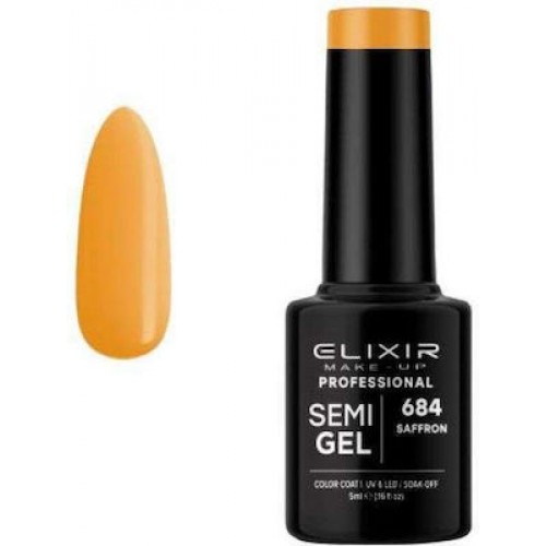 Elixir Make-Up Semi Gel Ημιμόνιμο Βερνίκι Νυχιών 684 Saffron 5ml