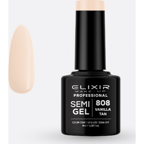 Elixir Semi Gel (Ημιμόνιμο βερνίκι) - 808 (Vanilla Tan) 8ml  