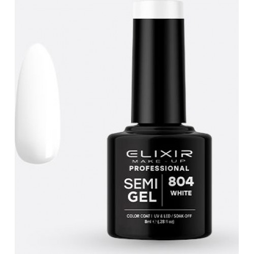 Elixir Semi Gel (Ημιμόνιμο βερνίκι) - 804 (White) 8ml  