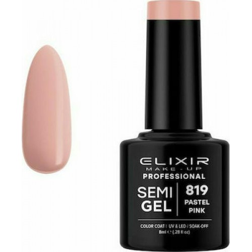 Elixir Semi Gel (Ημιμόνιμο βερνίκι) - 819 (Pastel Pink) 8ml