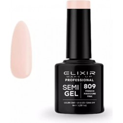 ELIXIR SEMI GEL (ΗΜΙΜΟΝΙΜΟ ΒΕΡΝΙΚΙ) - 809 (FRENCH MANICURE PINK) 8ML