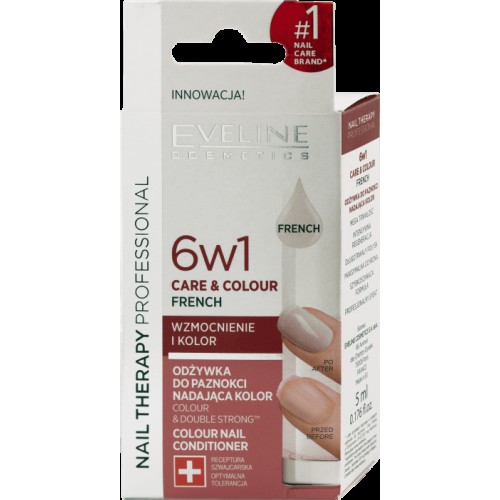Eveline Nail Therapy Care & Colour French 6 σε 1, Nude, 12 ml