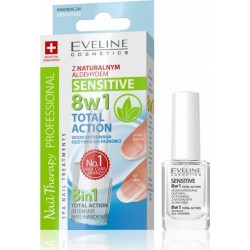 Eveline Sensitive 8w1 Total Action Σκληρυντικό με Πινέλο 12ml