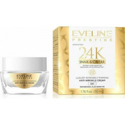 Eveline 24k Snail & Caviar Κρέμα Προσώπου Ημέρας για Ενυδάτωση με Υαλουρονικό Οξύ & Χαβιάρι 50ml