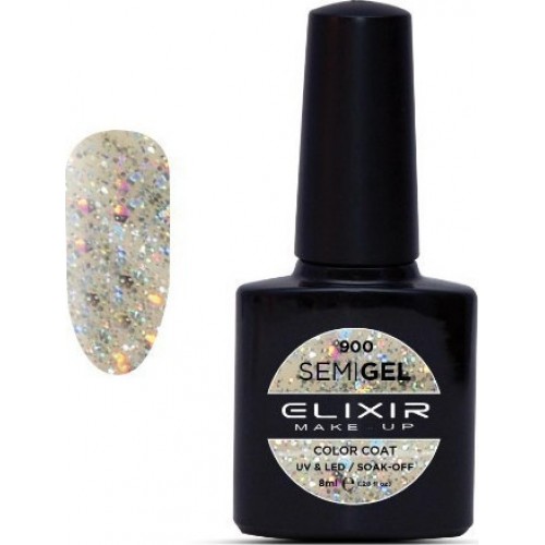 Elixir Semi Gel (Ημιμόνιμο βερνίκι) - 900 (Multi 3D Silver) 8ml
