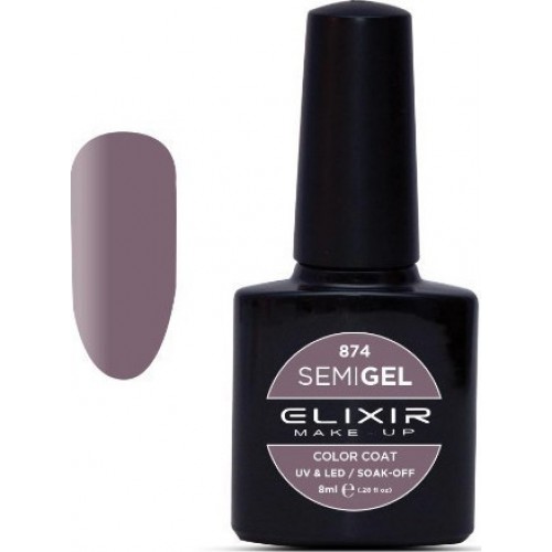 ELIXIR SEMI GEL (ΗΜΙΜΟΝΙΜΟ ΒΕΡΝΙΚΙ) - 874 (DEEP TAUPE) 8ML 