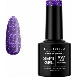 Elixir Semi Gel (Ημιμόνιμο βερνίκι) - 997 (Lilac Glitter) 8ml