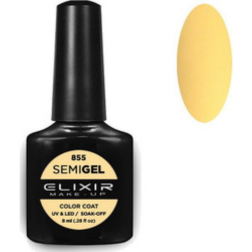 Elixir Semi Gel (Ημιμόνιμο βερνίκι) - 855 (Pastel Yellow) 8ml