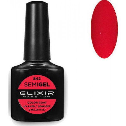 Elixir Semi Gel (Ημιμόνιμο βερνίκι) - 842 (Cadmium Red) 8ml