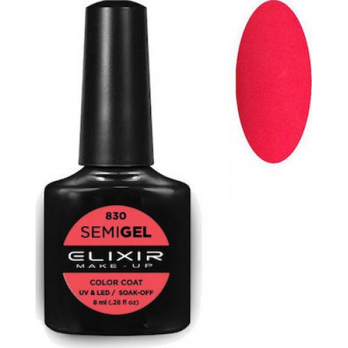 Elixir Semi Gel (Ημιμόνιμο βερνίκι) - 830 (Dark Coral) 8ml