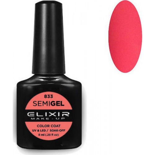 Elixir Semi Gel (Ημιμόνιμο βερνίκι) - 833 (Tango Pink) 8ml 