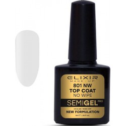 Elixir Semi Gel (Ημιμόνιμο βερνίκι) - 801 (Top Coat) 8ml - No Wipe 