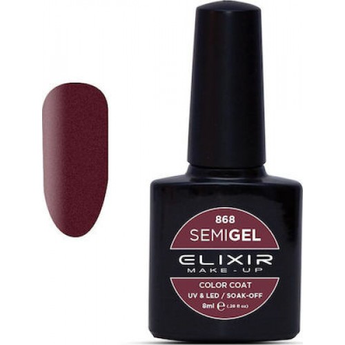 Elixir Semi Gel (Ημιμόνιμο βερνίκι) - 868 (Metallic Incarnadine) 8ml 