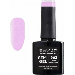 Elixir Semi Gel Ημιμόνιμο Βερνίκι 962 (Pink Sparkling) 8ml
