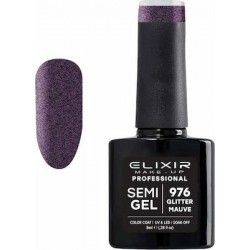 Elixir Semi Gel Ημιμόνιμο Βερνίκι 976 (Glitter Mauve) 8ml