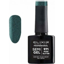 Elixir Semi Gel Ημιμόνιμο Βερνίκι 971 (Moss Glitter) 8ml