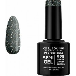 Elixir Semi Gel (Ημιμόνιμο βερνίκι) - 998 (Silver Charm Glitter) 8ml