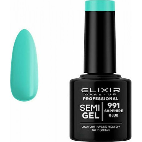 Elixir Semi Gel (Ημιμόνιμο βερνίκι) - 991 (Sapphire Blue) 8ml