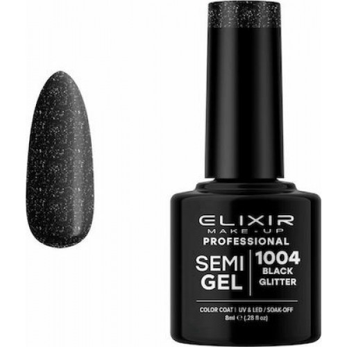 Elixir Ημιμόνιμο Βερνίκι Νυχιών Semi Gel 1004 Black 8ml