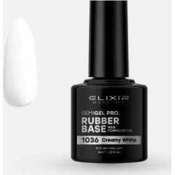 Elixir Base Coat Rubber Semigel Pro 1036 Creamy White 8ml