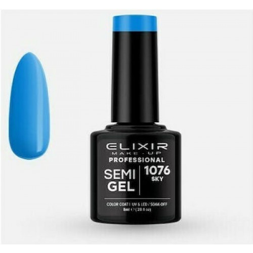 Elixir Ημιμόνιμο Βερνίκι Νυχιών Semi Gel 1076 Sky 8ml