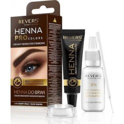 Revers Cosmetics Henna Pro Colors Σετ Περιποίησης Φρυδιών Dark Brown 30ml