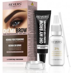 Revers Cosmetics Oh! My Brow Henna For Eyebrows Σετ Περιποίησης Φρυδιών Dark Brown 