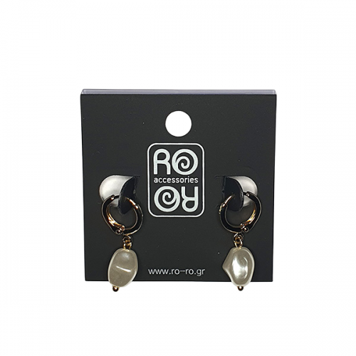 Ro-Ro Accessories Σκουλαρίκια Κρίκοι με Πέρλες