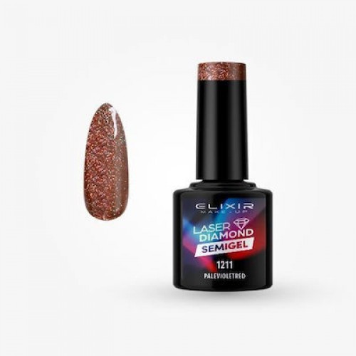 Elixir Ημιμόνιμο Βερνίκι Νυχιών Laser Diamond 1211 Palevioletred 8ml