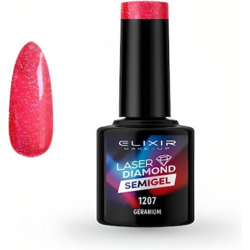 Elixir Ημιμόνιμο Βερνίκι Νυχιών Laser Diamond 1207 Geranium 8ml