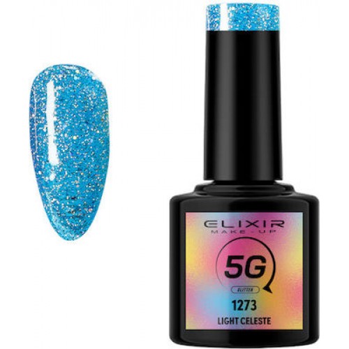Elixir Ημιμόνιμο Βερνίκι Νυχιών 5G 1273 Light Celeste 8ml