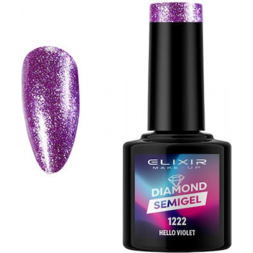 Elixir Ημιμόνιμο Βερνίκι Νυχιών Diamond 1222 Hello Violet 8ml