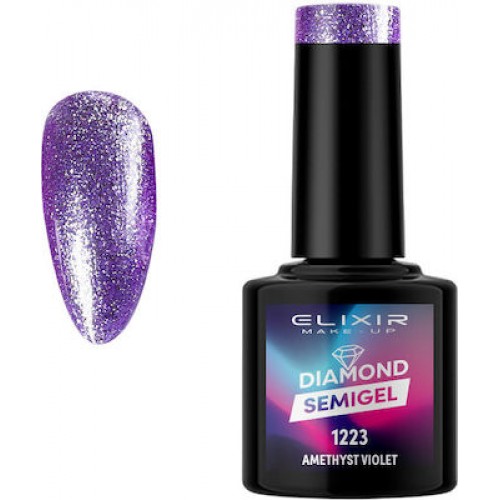 Elixir Ημιμόνιμο Βερνίκι Νυχιών Diamond Amethyst Violet 1223 8ml