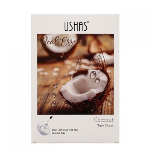 Ushas Cosmetics Real Essence Coconut Facial Sheet Mask  25ml