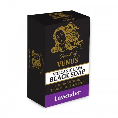 Venus Secrets Organics Scent of  Venus Volcanic Lava Black Soap Levander 110gr