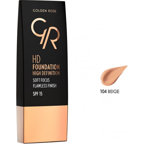 Golden Rose HD Foundation Flawless Finish Spf15 104 Beige 30ml